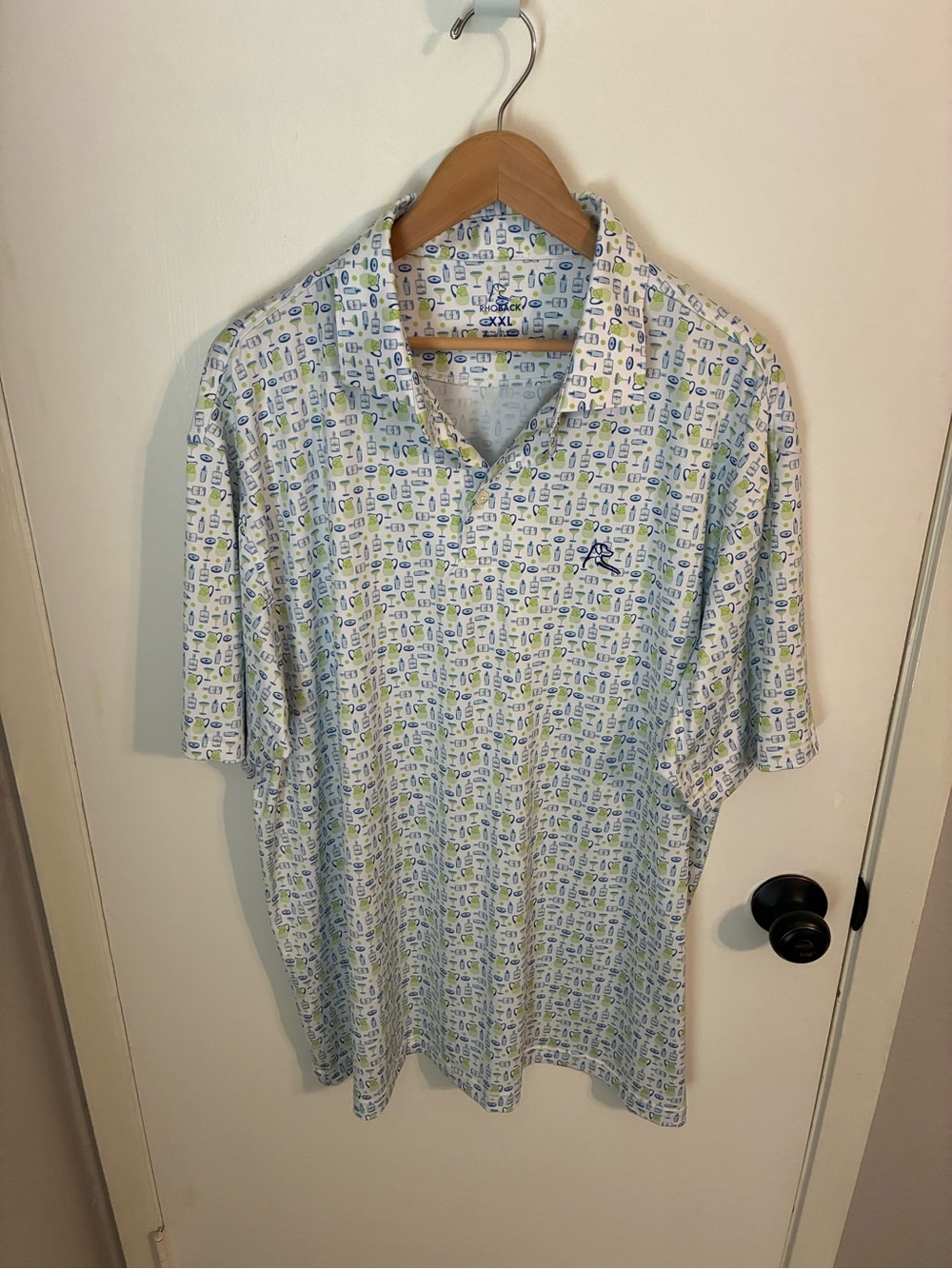 Rhoback Men’s Performance Polo The Margarita Print Golf Shirt